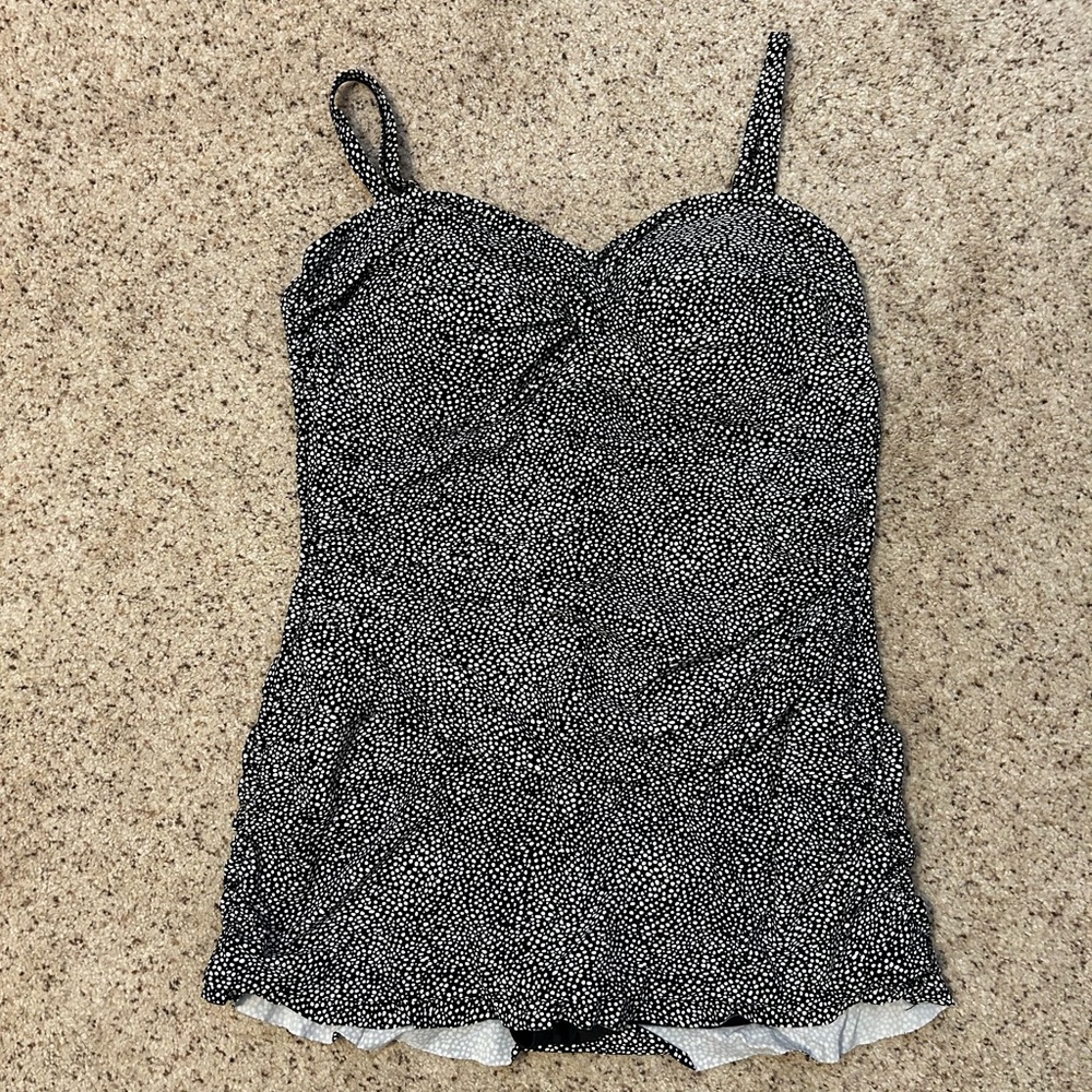 Black and white dotted swimsuit/dress